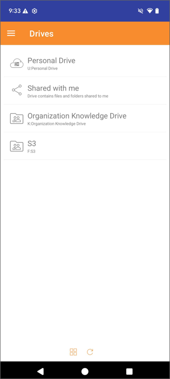 Storage Drives list view