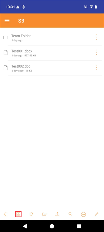 Files and folder in drive list view