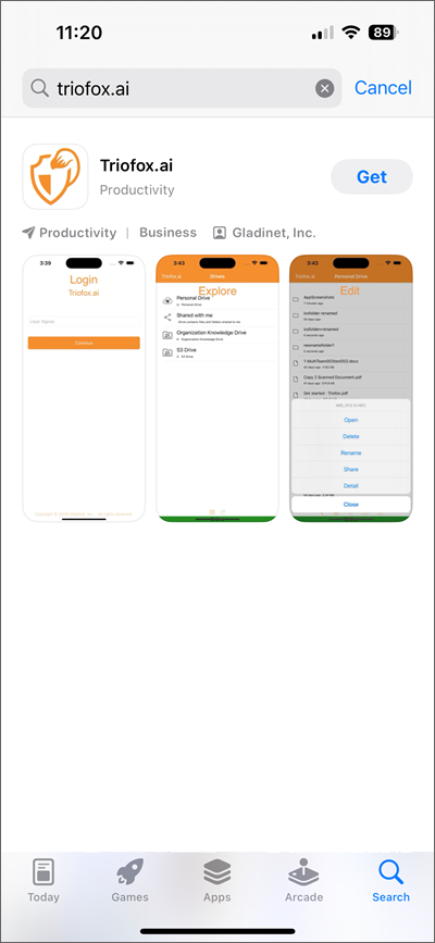 Download Triofox.ai application