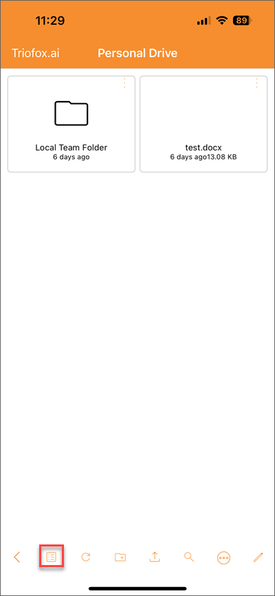 Files and folder in drive icon view