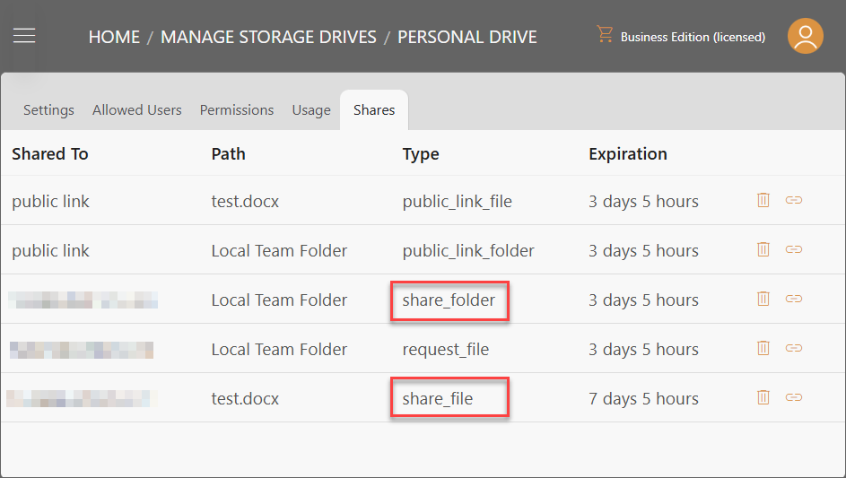 Triofox.ai Managing Files/Folders Shares