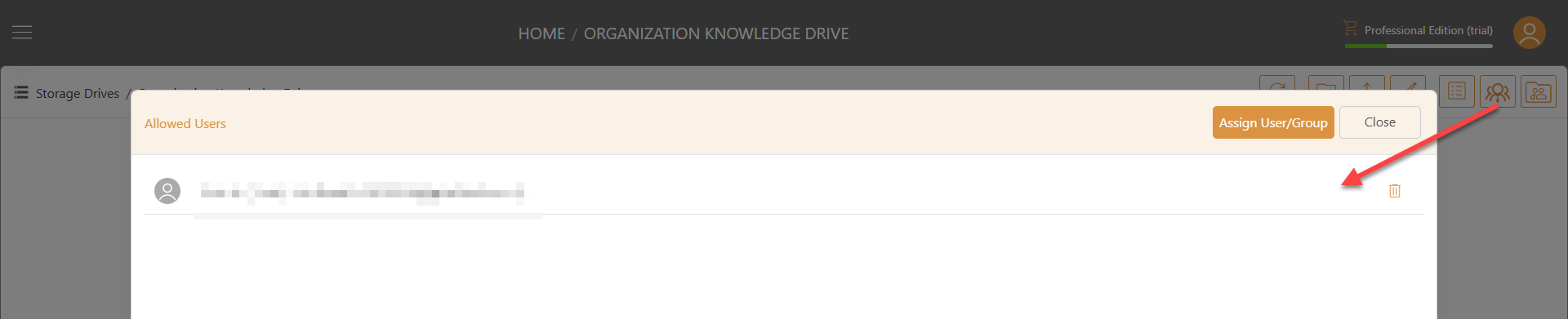 Triofox.ai Users Allowed to Access the Drive