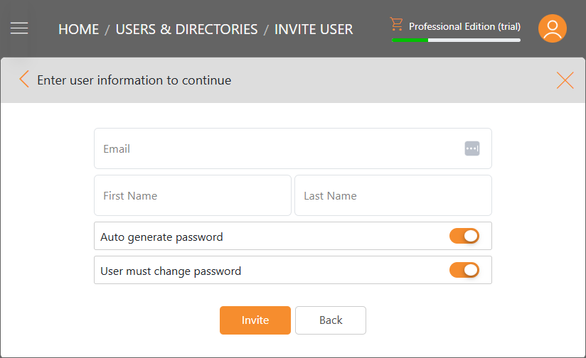 Triofox.ai Manage - Invite User