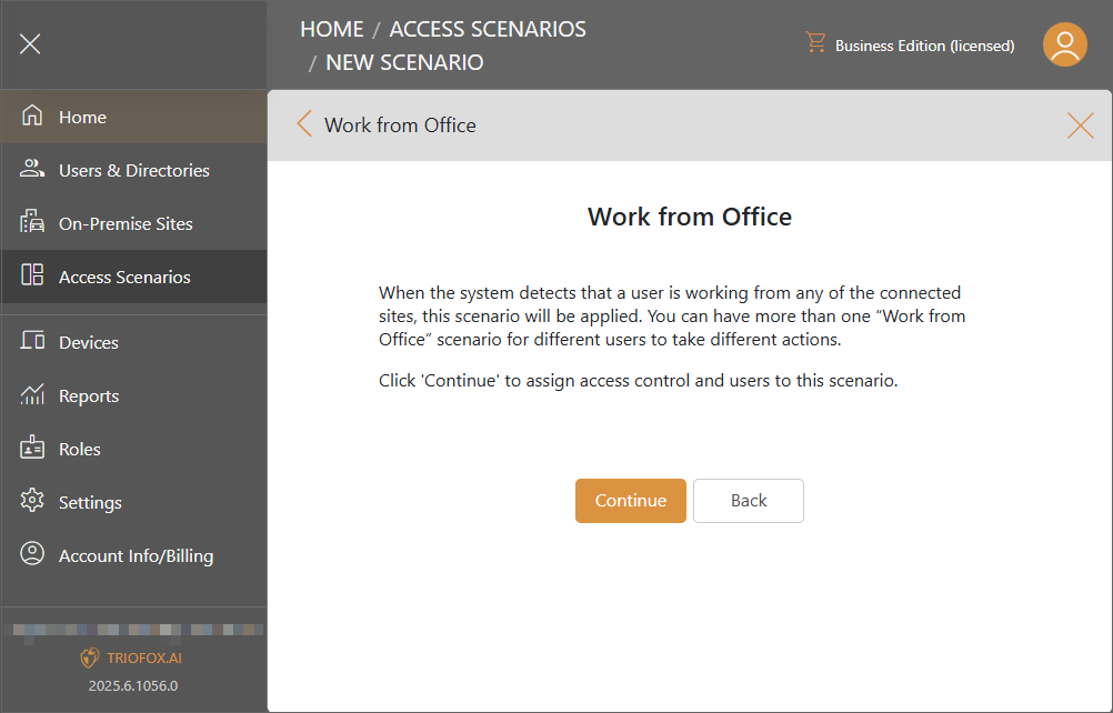 Triofox.ai New Access Scenario - Work from Office