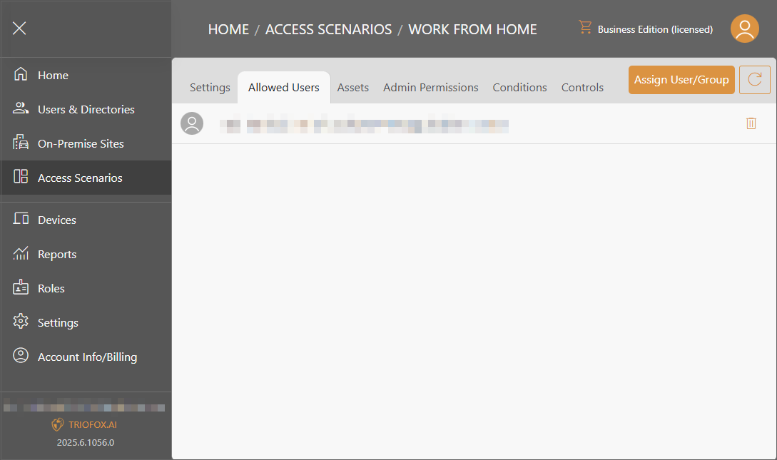 Triofox.ai Manage Access Scenario - Allowed Users