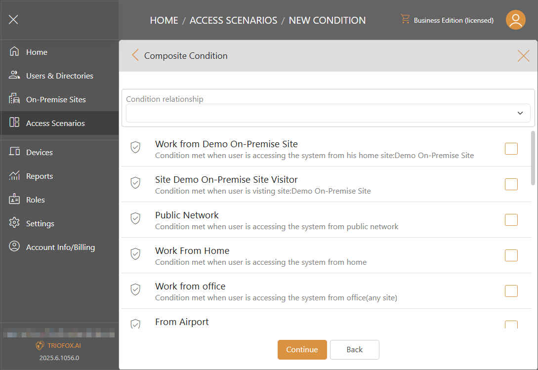 Triofox.ai Manage Access Scenario - Controls