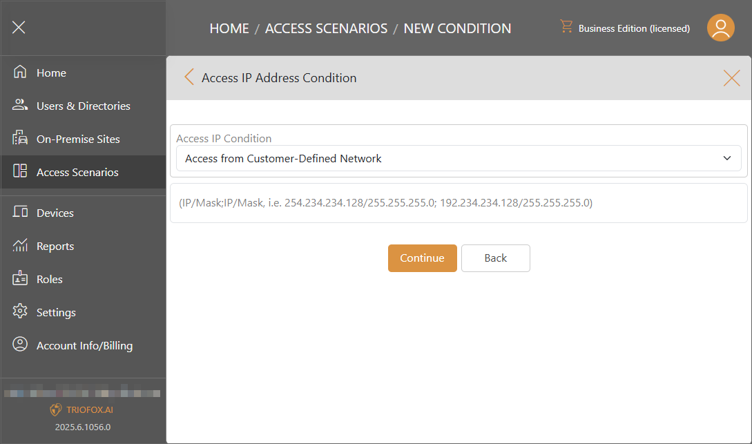 Triofox.ai Manage Access Scenario - Controls