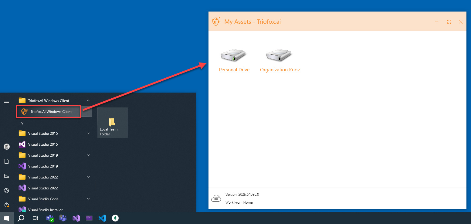 Åtkomst via Windows Start-menyn